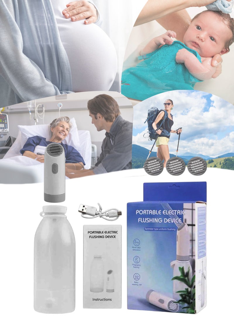 توشيونيكس بيديت كهربائي محمول قابل لإعادة الشحن عبر USB مع 4 فوهات رش قابلة للتعديل مثالية للنظافة الشخصية والعناية بعد الولادة للأطفال والرضع في الأماكن المغلقة والمكاتب الخارجية والسفر - Image 1